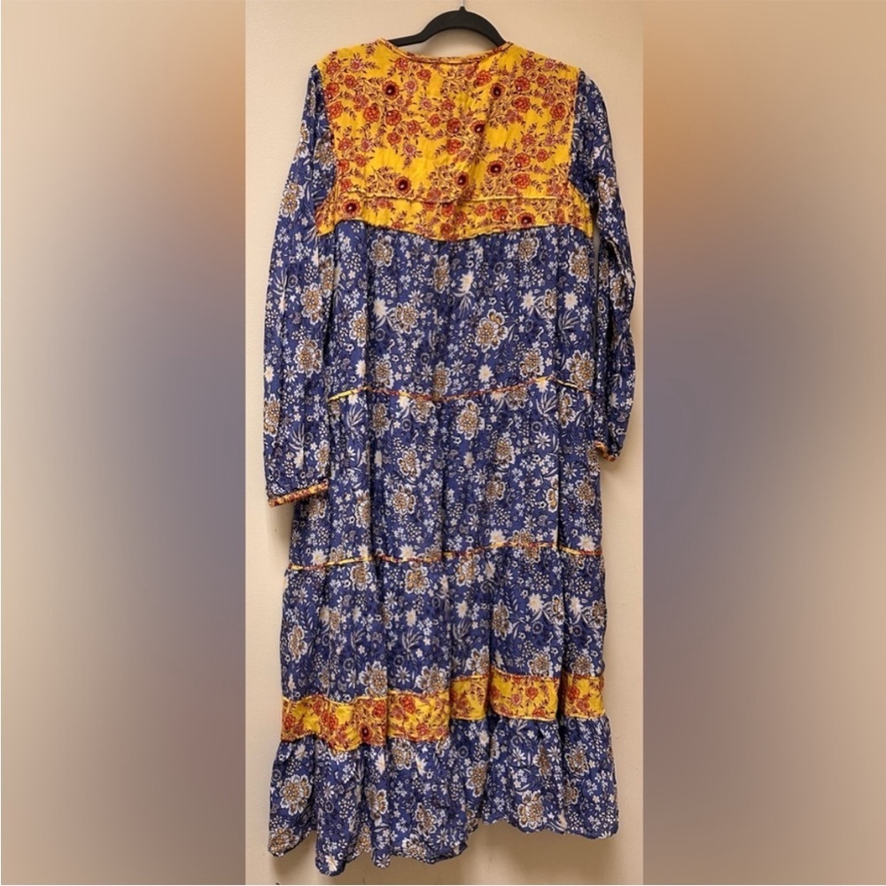 Zara Blue and Yellow Floral Long Sleeve Dress - Picture 11 of 11
